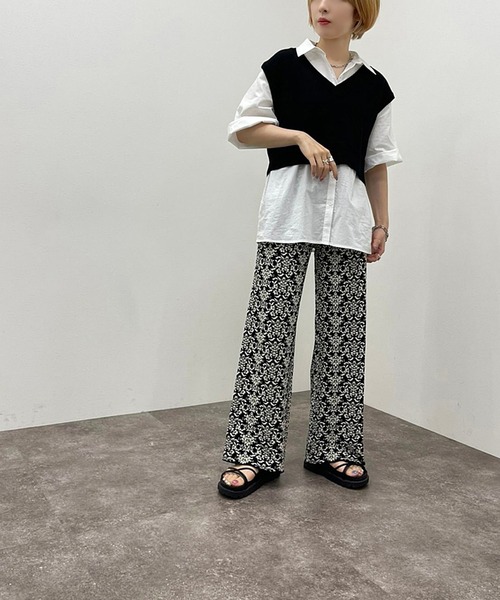 apres jour mignon(アプレジュールミニョン)の「シャツ+ニットベストSET【ZOZOTOWN限定アイテム】(シャツ/ブラウス・レディース・アイボリー/ブルー系その他/ブラック/オレンジ・フリー/X-LARGE)」の8枚目の写真