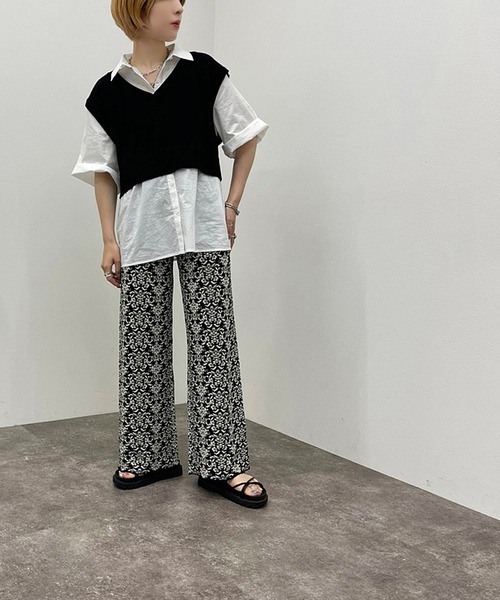 apres jour mignon(アプレジュールミニョン)の「シャツ+ニットベストSET【ZOZOTOWN限定アイテム】(シャツ/ブラウス・レディース・アイボリー/ブルー系その他/ブラック/オレンジ・フリー/X-LARGE)」の9枚目の写真