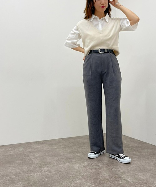 apres jour mignon(アプレジュールミニョン)の「シャツ+ニットベストSET【ZOZOTOWN限定アイテム】(シャツ/ブラウス・レディース・アイボリー/ブルー系その他/ブラック/オレンジ・フリー/X-LARGE)」の22枚目の写真