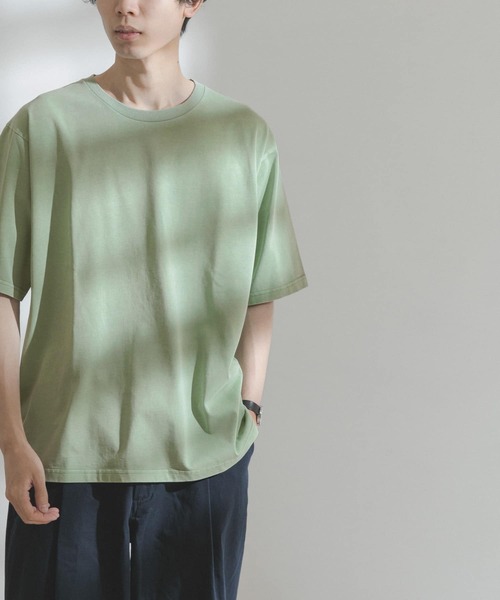 FORK&SPOON(フォークアンドスプーン)の「FORK&SPOON 超長綿ガーメントダイカットソー(Tシャツ/カットソー・メンズ・アイボリー/グリーン系その他/ブルー系その他・4/5)」の1枚目の写真