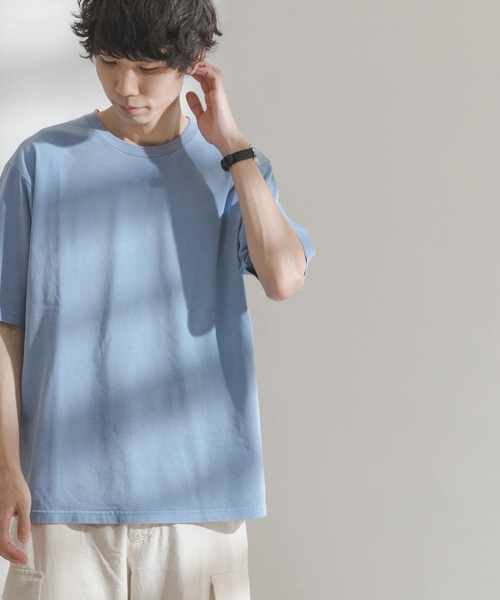FORK&SPOON(フォークアンドスプーン)の「FORK&SPOON 超長綿ガーメントダイカットソー(Tシャツ/カットソー・メンズ・アイボリー/グリーン系その他/ブルー系その他・4/5)」の3枚目の写真