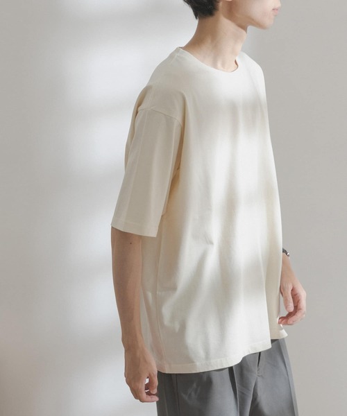 FORK&SPOON(フォークアンドスプーン)の「FORK&SPOON 超長綿ガーメントダイカットソー(Tシャツ/カットソー・メンズ・アイボリー/グリーン系その他/ブルー系その他・4/5)」の2枚目の写真
