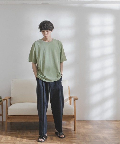 FORK&SPOON(フォークアンドスプーン)の「FORK&SPOON 超長綿ガーメントダイカットソー(Tシャツ/カットソー・メンズ・アイボリー/グリーン系その他/ブルー系その他・4/5)」の8枚目の写真