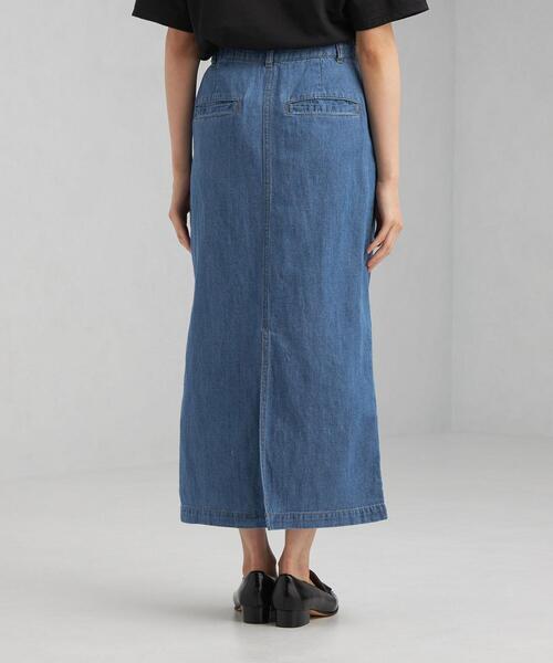 green label relaxing（グリーンレーベルリラクシング）の「コットン LI デニム タイト スカート（スカート・レディース・コバルトブルー・38/36）」の2枚目の写真
