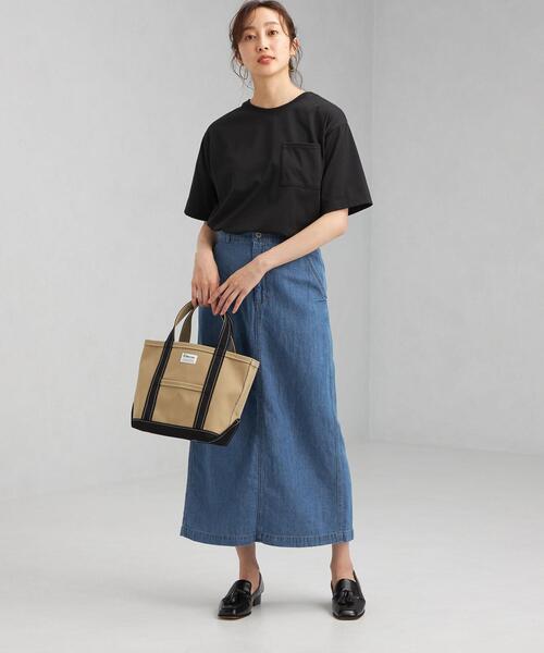 green label relaxing（グリーンレーベルリラクシング）の「コットン LI デニム タイト スカート（スカート・レディース・コバルトブルー・38/36）」の5枚目の写真