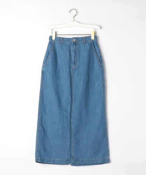 green label relaxing（グリーンレーベルリラクシング）の「コットン LI デニム タイト スカート（スカート・レディース・コバルトブルー・38/36）」の4枚目の写真