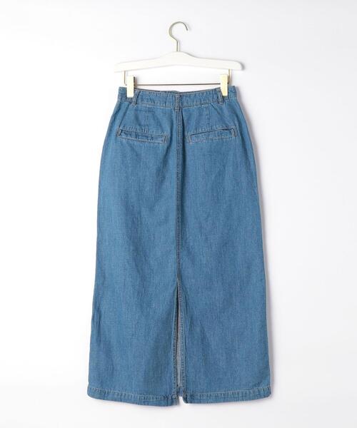 green label relaxing（グリーンレーベルリラクシング）の「コットン LI デニム タイト スカート（スカート・レディース・コバルトブルー・38/36）」の7枚目の写真