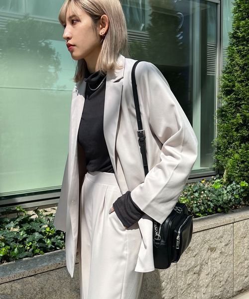 RASVOA（ラスボア）の「【セットアップ着用可】ウールライクダブルテーラードジャケット（テーラードジャケット・レディース・ブラック/アイボリー・FREE）」の13枚目の写真