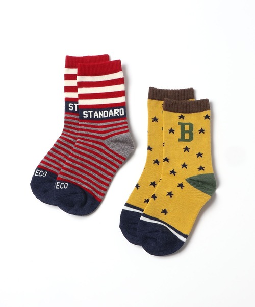 KP DECO（ケーピーデコ）の「ソックス２足セット（ソックス/靴下・キッズ・オレンジ/イエロー・14cm/16cm/11cm/20cm/22cm/18cm）」の2枚目の写真