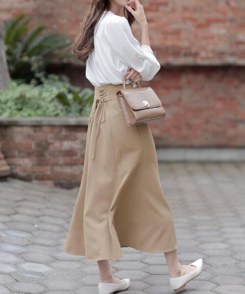 INGNI（イング）の「BackレースUPマーメイド／スカート（スカート・レディース・ベージュ/ブラウン/ピンク/ブルー/ブラック系その他/ベージュ系/ブルー系3/ピンク系/ワイン系/ブラウン系4/ピンク系8/ボルドー/ブラック・FREE）」の7枚目の写真