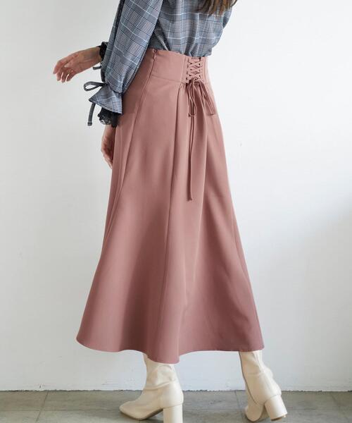 INGNI（イング）の「BackレースUPマーメイド／スカート（スカート・レディース・ベージュ/ブラウン/ピンク/ブルー/ブラック系その他/ベージュ系/ブルー系3/ピンク系/ワイン系/ブラウン系4/ピンク系8/ボルドー/ブラック・FREE）」の12枚目の写真