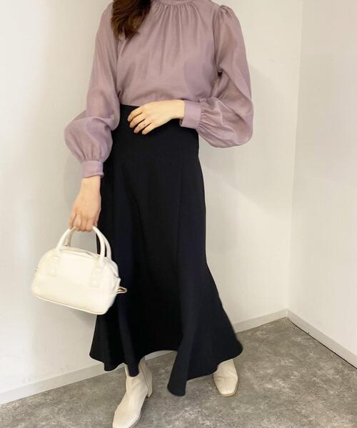 INGNI（イング）の「BackレースUPマーメイド／スカート（スカート・レディース・ベージュ/ブラウン/ピンク/ブルー/ブラック系その他/ベージュ系/ブルー系3/ピンク系/ワイン系/ブラウン系4/ピンク系8/ボルドー/ブラック・FREE）」の3枚目の写真