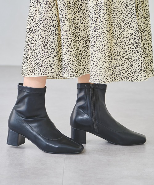 ORiental TRaffic（オリエンタルトラフィック）の「スクエアトゥストレッチブーツ 11416（ブーツ・レディース・ブラック/グリーン/ブラウン/ホワイト・3L/LL/L/M/S/SS）」の5枚目の写真