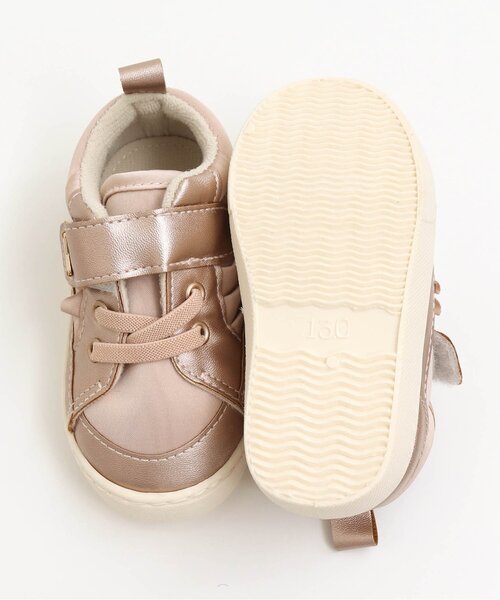 apres les cours（アプレレクール）の「■フリルスニーカー（スニーカー・キッズ・ブラウン/ピンク・16/18/19/13/14/15 /17）」の4枚目の写真