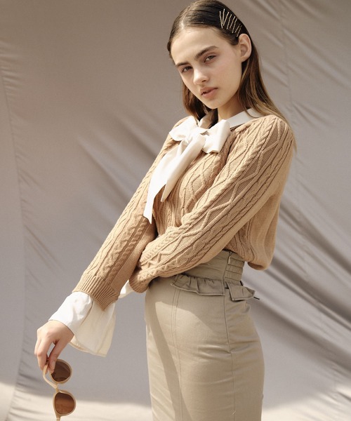 TITTY&CO.（ティティーアンドコー）の「バイカラーステッチマーメイドスカート（スカート・レディース・ブラック/ベージュ・SMALL/MEDIUM）」の17枚目の写真
