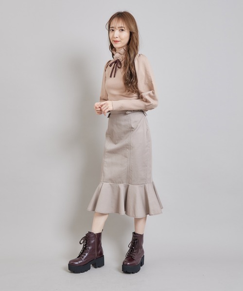 TITTY&CO.（ティティーアンドコー）の「バイカラーステッチマーメイドスカート（スカート・レディース・ブラック/ベージュ・SMALL/MEDIUM）」の20枚目の写真