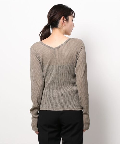 ALAND(エーランド)の「3.3 Field Trip/シアーVネック長袖プルオーバー 2218868(Tシャツ/カットソー・レディース・ブラック/カーキ/アイボリー・FREE)」の15枚目の写真