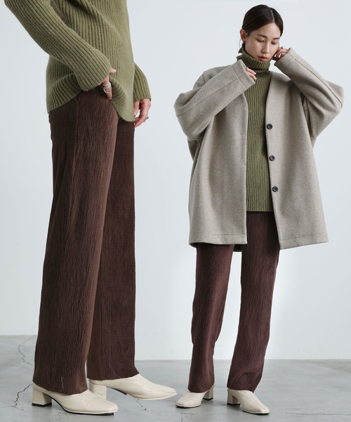 select MOCA（セレクトモカ）の「2021 AW ベロア楊柳ストレートパンツ（その他パンツ・レディース・ブラック/ブラウン/グレー・FREE）」の3枚目の写真