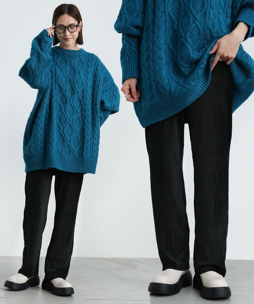 select MOCA（セレクトモカ）の「2021 AW ベロア楊柳ストレートパンツ（その他パンツ・レディース・ブラック/ブラウン/グレー・FREE）」の2枚目の写真