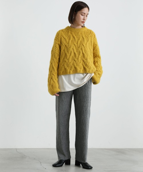 select MOCA（セレクトモカ）の「2021 AW ベロア楊柳ストレートパンツ（その他パンツ・レディース・ブラック/ブラウン/グレー・FREE）」の4枚目の写真