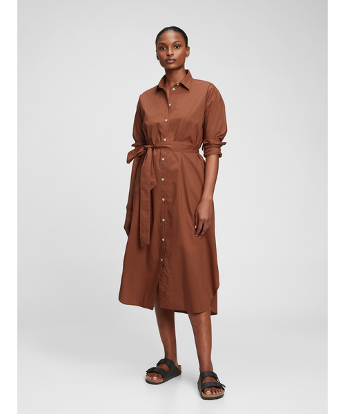 GAP（ギャップ）の「ミディシャツワンピース（シャツワンピース・レディース・ブラック系その他/ベージュ系その他/ベージュ系その他2・XS/S/M/L/XXS）」の2枚目の写真