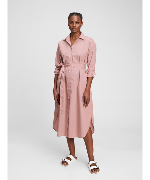 GAP（ギャップ）の「ミディシャツワンピース（シャツワンピース・レディース・ブラック系その他/ベージュ系その他/ベージュ系その他2・XS/S/M/L/XXS）」の11枚目の写真