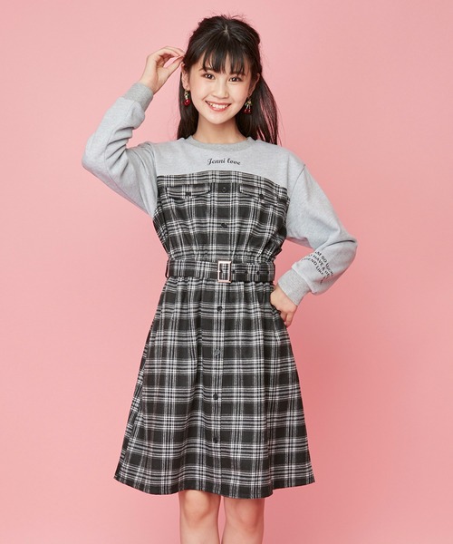 セール トレーナードッキングチェックワンピ ワンピース Jenni Love ジェニィラブ のファッション通販 Zozotown
