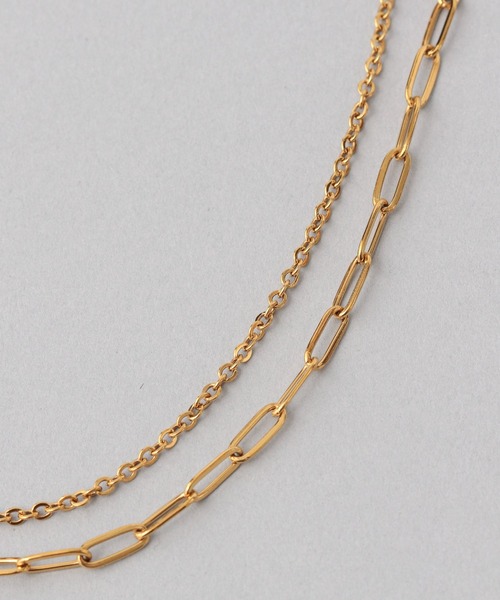 A part by（アパートバイ）の「サージカルステンレス_チェーン2レンネックレス　229423（ネックレス・レディース・シルバー/ゴールド・FREE）」の3枚目の写真