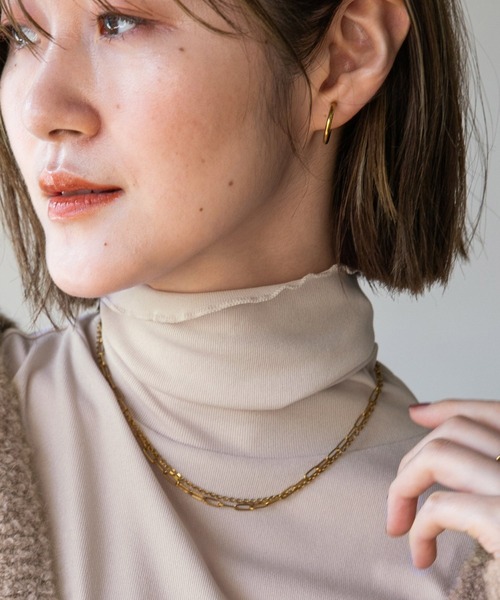 A part by（アパートバイ）の「サージカルステンレス_チェーン2レンネックレス　229423（ネックレス・レディース・シルバー/ゴールド・FREE）」の10枚目の写真