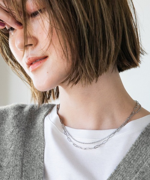 A part by（アパートバイ）の「サージカルステンレス_チェーン2レンネックレス　229423（ネックレス・レディース・シルバー/ゴールド・FREE）」の11枚目の写真