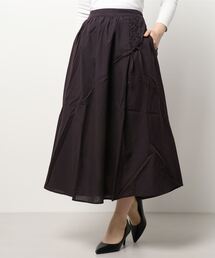 Samansa Mos2 | コットンリネン脇編み上げギャザースカート(スカート)