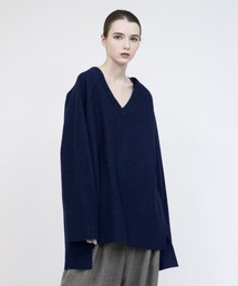 【VOAAOV】 wool ring jersey V-neck sweater