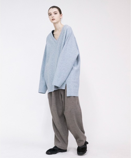 VOAAOV（ヴォアーブ）の「【VOAAOV】 wool ring jersey V-neck sweater（ニット/セーター・メンズ・ブラック/ベージュ/ブルー/オリーブ/ネイビー・2/1）」の12枚目の写真