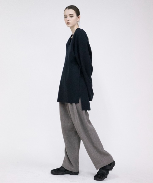 VOAAOV（ヴォアーブ）の「【VOAAOV】 wool ring jersey V-neck sweater（ニット/セーター・メンズ・ブラック/ベージュ/ブルー/オリーブ/ネイビー・2/1）」の18枚目の写真