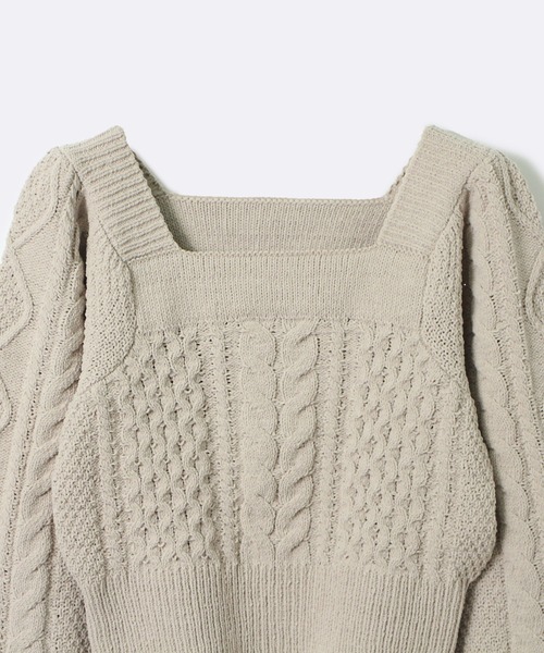 NOMAE（ノーマエ）の「モールケーブルニット（ニット/セーター・レディース・ライトブルー/ライトピンク/ベージュ/アイボリー・FREE）」の6枚目の写真