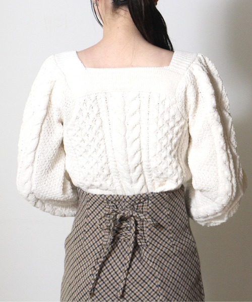 NOMAE（ノーマエ）の「モールケーブルニット（ニット/セーター・レディース・ライトブルー/ライトピンク/ベージュ/アイボリー・FREE）」の15枚目の写真