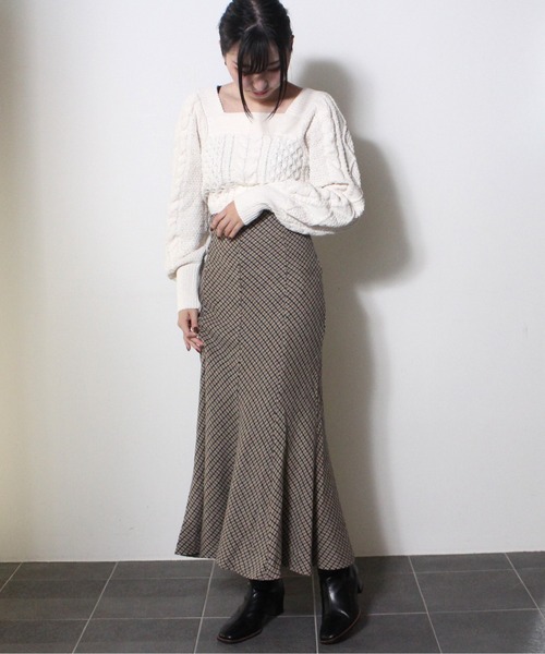 NOMAE（ノーマエ）の「モールケーブルニット（ニット/セーター・レディース・ライトブルー/ライトピンク/ベージュ/アイボリー・FREE）」の10枚目の写真