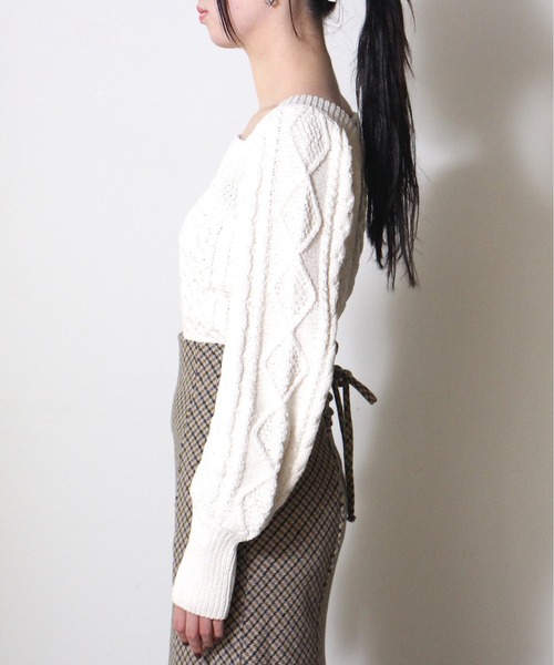 NOMAE（ノーマエ）の「モールケーブルニット（ニット/セーター・レディース・ライトブルー/ライトピンク/ベージュ/アイボリー・FREE）」の14枚目の写真