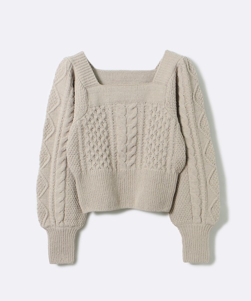 NOMAE（ノーマエ）の「モールケーブルニット（ニット/セーター・レディース・ライトブルー/ライトピンク/ベージュ/アイボリー・FREE）」の21枚目の写真