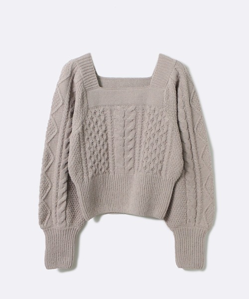 NOMAE（ノーマエ）の「モールケーブルニット（ニット/セーター・レディース・ライトブルー/ライトピンク/ベージュ/アイボリー・FREE）」の22枚目の写真