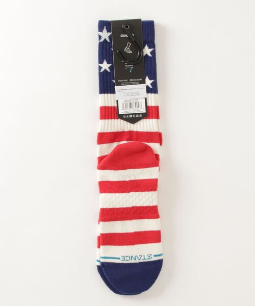 STANCE（スタンス）の「【STANCE / スタンス】THE FOURTH ST CREW /吸湿伸縮性コームドコットンブレンド星条旗デザインロング丈ハイソックス 【INFIKNIT (インフィニット)素材使用】（ソックス/靴下・メンズ・レッド・LARGE/SMALL）」の13枚目の写真