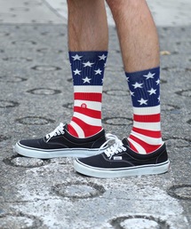 【STANCE / スタンス】THE FOURTH ST CREW /吸湿伸縮性コームドコットンブレンド星条旗デザインロング丈ハイソックス 【INFIKNIT (インフィニット)素材使用】