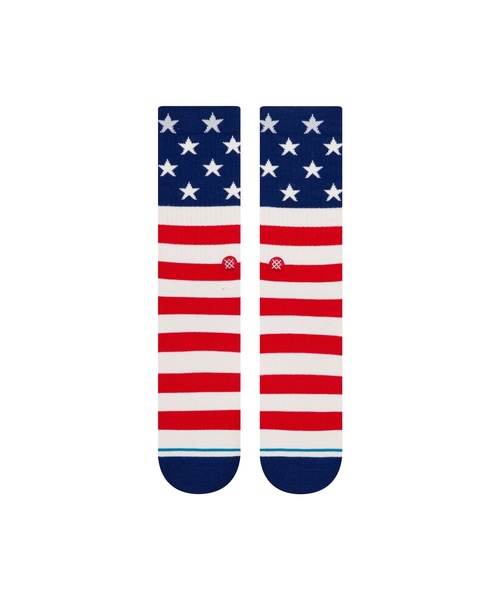 STANCE（スタンス）の「【STANCE / スタンス】THE FOURTH ST CREW /吸湿伸縮性コームドコットンブレンド星条旗デザインロング丈ハイソックス 【INFIKNIT (インフィニット)素材使用】（ソックス/靴下・メンズ・レッド・LARGE/SMALL）」の8枚目の写真