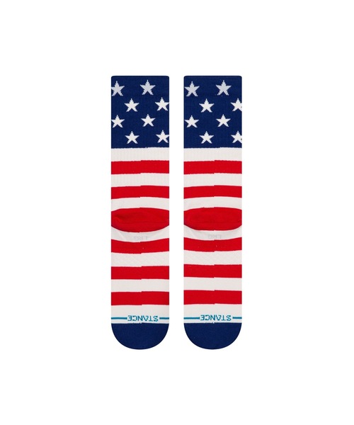 STANCE（スタンス）の「【STANCE / スタンス】THE FOURTH ST CREW /吸湿伸縮性コームドコットンブレンド星条旗デザインロング丈ハイソックス 【INFIKNIT (インフィニット)素材使用】（ソックス/靴下・メンズ・レッド・LARGE/SMALL）」の9枚目の写真