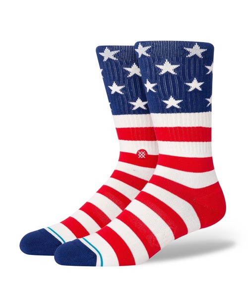 STANCE（スタンス）の「【STANCE / スタンス】THE FOURTH ST CREW /吸湿伸縮性コームドコットンブレンド星条旗デザインロング丈ハイソックス 【INFIKNIT (インフィニット)素材使用】（ソックス/靴下・メンズ・レッド・LARGE/SMALL）」の7枚目の写真
