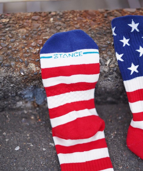 STANCE（スタンス）の「【STANCE / スタンス】THE FOURTH ST CREW /吸湿伸縮性コームドコットンブレンド星条旗デザインロング丈ハイソックス 【INFIKNIT (インフィニット)素材使用】（ソックス/靴下・メンズ・レッド・LARGE/SMALL）」の12枚目の写真