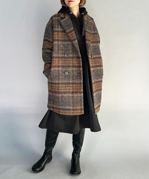 Muller チェックコート mullerチェスターコート チェック チェック柄 レース襟