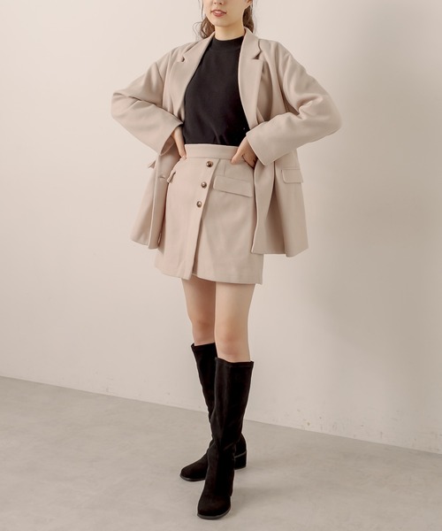 OLIVE des OLIVE(オリーブデオリーブ)の「ラップ風スカパン(スカート・レディース・グレイッシュベージュ/ダークブラウン/ブラウン・FREE)」の12枚目の写真