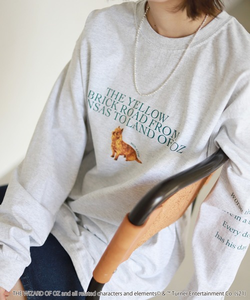 SLOBE citron.(スローブシトロン)の「SLOBE citron.Thewizard of OZ DogTEE【手洗い可能】◆(Tシャツ/カットソー・レディース・グレー系その他・FREE)」の1枚目の写真