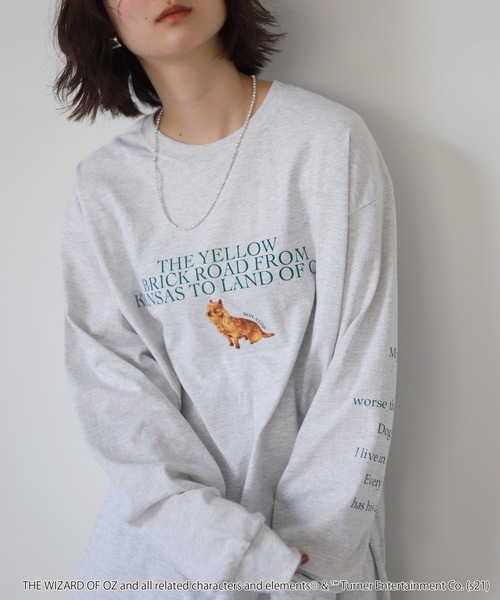 SLOBE citron.(スローブシトロン)の「SLOBE citron.Thewizard of OZ DogTEE【手洗い可能】◆(Tシャツ/カットソー・レディース・グレー系その他・FREE)」の3枚目の写真